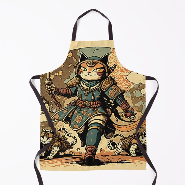 Item preview, Ircon Clad Ukiyo-e style Cat warrior heroic charge designed and sold by JCatDesign.