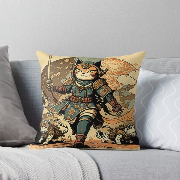 Item preview, Ircon Clad Ukiyo-e estilo Gato guerrero carga heroica designed and sold by JCatDesign.