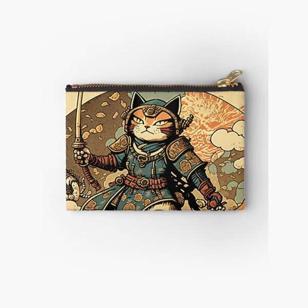 Item preview, Ircon Clad Ukiyo-e estilo Gato guerrero carga heroica designed and sold by JCatDesign.