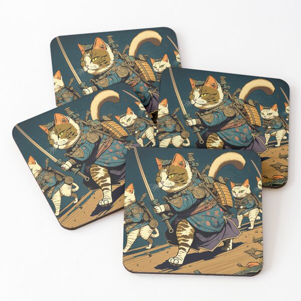 Item preview, Ukiyo-e style Samurai Cat heroic charge  designed and sold by JCatDesign.