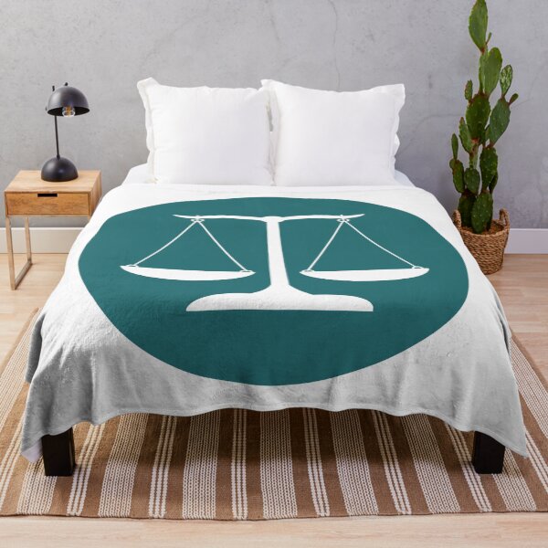 Item preview, Trendy Greenish Blue Negative Space Scales of Justice Art designed and sold by MagicMe-JD.