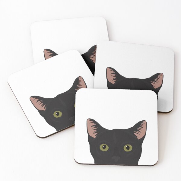 Item preview, Curious Black Cat - Green Eyes Black Nose designed and sold by kherrin.