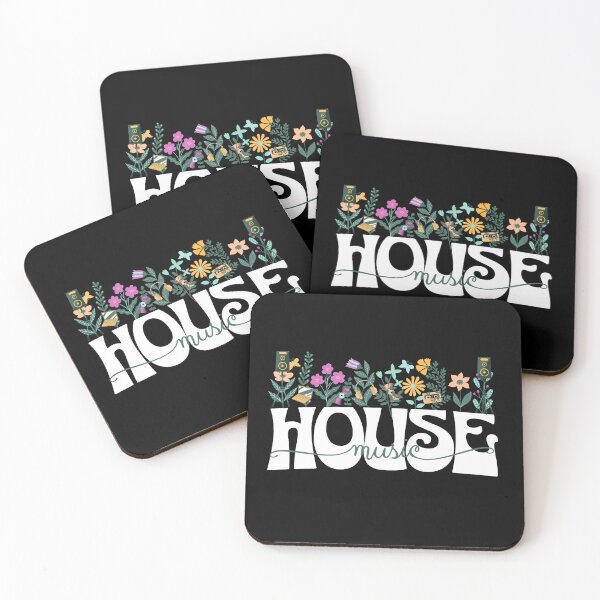 Item preview, HOUSE MUSIC  - In Full Bloom (white/pink/green) designed and sold by Discothreadz.