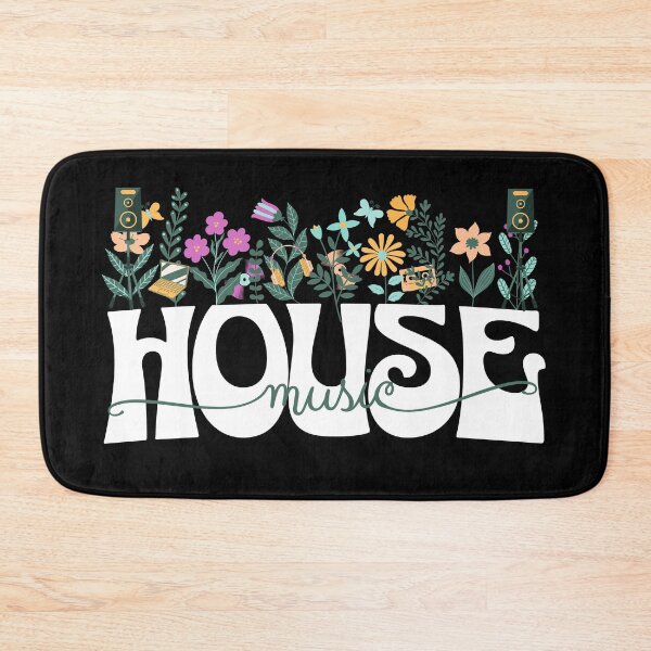Item preview, HOUSE MUSIC  - In Full Bloom (white/pink/green) designed and sold by Discothreadz.