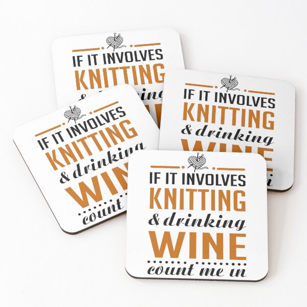 Item preview, Knitting and Drinking Wine designed and sold by KsuAnn.