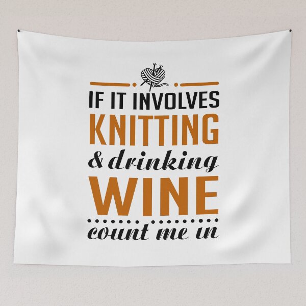 Item preview, Knitting and Drinking Wine designed and sold by KsuAnn.