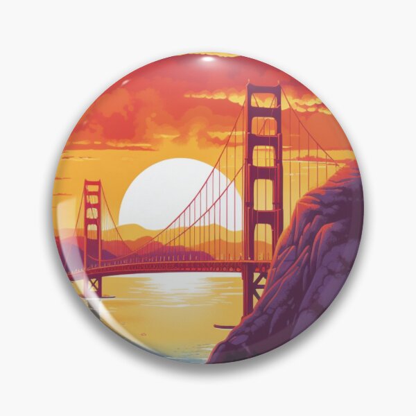 Item preview, Spectacular Colorful Design of the Golden Gate Bridge at Sunset designed and sold by PostersForUs.