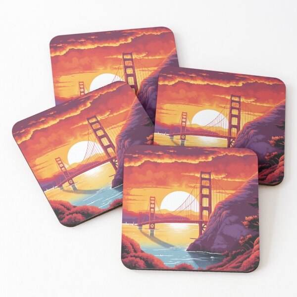 Item preview, Spectacular Colorful Design of the Golden Gate Bridge at Sunset designed and sold by PostersForUs.