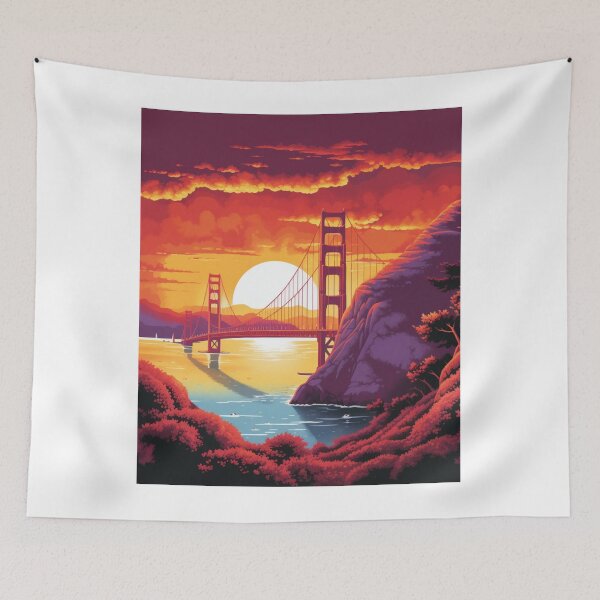 Item preview, Spectacular Colorful Design of the Golden Gate Bridge at Sunset designed and sold by PostersForUs.
