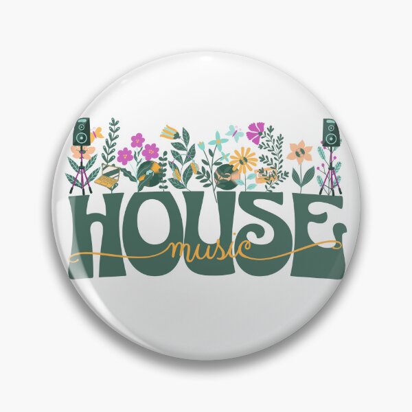 Item preview, HOUSE MUSIC  - In Full Bloom (dark green/pink/yellow) designed and sold by Discothreadz.