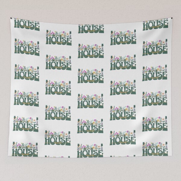 Item preview, HOUSE MUSIC  - In Full Bloom (dark green/pink/yellow) designed and sold by Discothreadz.