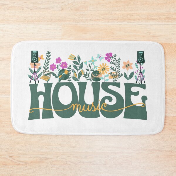 Item preview, HOUSE MUSIC  - In Full Bloom (dark green/pink/yellow) designed and sold by Discothreadz.