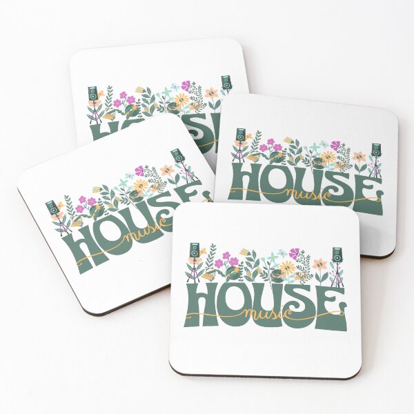Item preview, HOUSE MUSIC  - In Full Bloom (dark green/pink/yellow) designed and sold by Discothreadz.