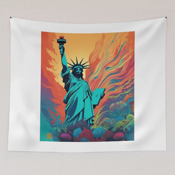 Item preview, Statue of Liberty Colorful Digital Art designed and sold by PostersForUs.