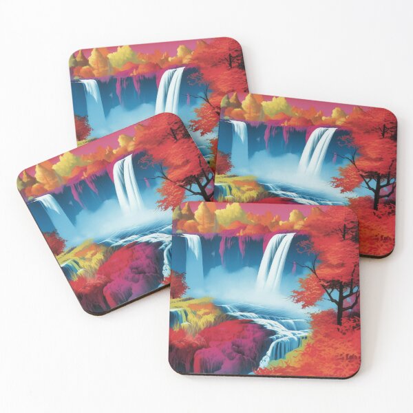 Item preview, Beautiful Waterfalls with Vibrant Trees designed and sold by PostersForUs.