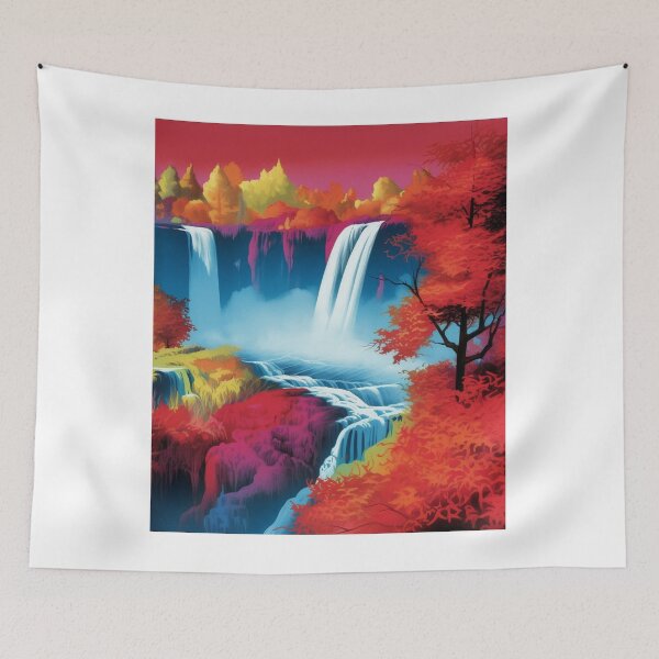 Item preview, Beautiful Waterfalls with Vibrant Trees designed and sold by PostersForUs.
