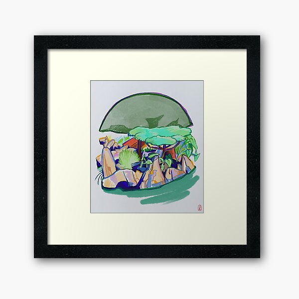 Himeji Garden Island Framed Art Print