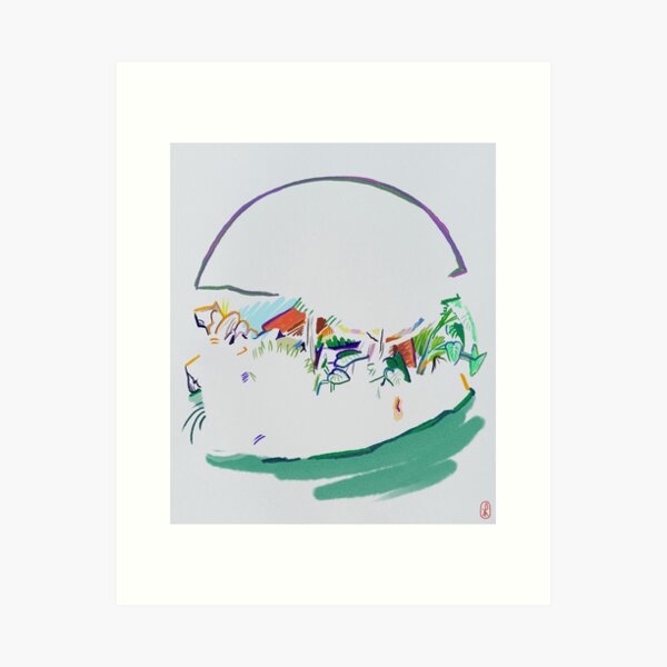 Himeji Garden Island (Abstracted) Art Print
