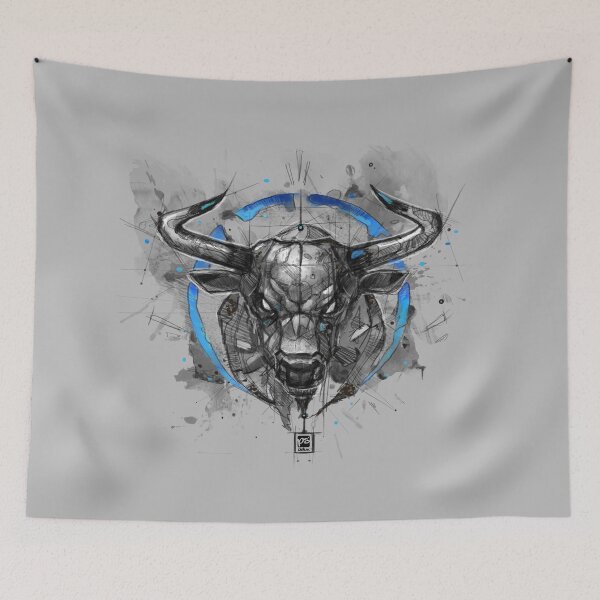 Item preview, bull sketchy style drawing designed and sold by psdelux.