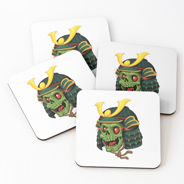 Item preview, Zombie Samurai Head Monster wear Japanese Traditional Clothing Cartoon  designed and sold by aryoyo.