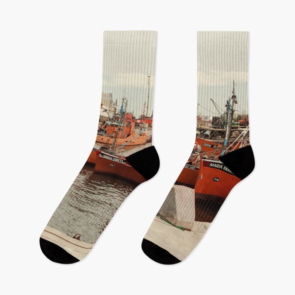 Item preview, Fishing boats, vintage color digital photography designed and sold by nachodramis.