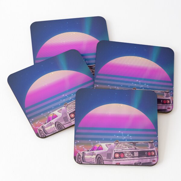 Item preview, White Ferrari Synthwave designed and sold by aliigal.
