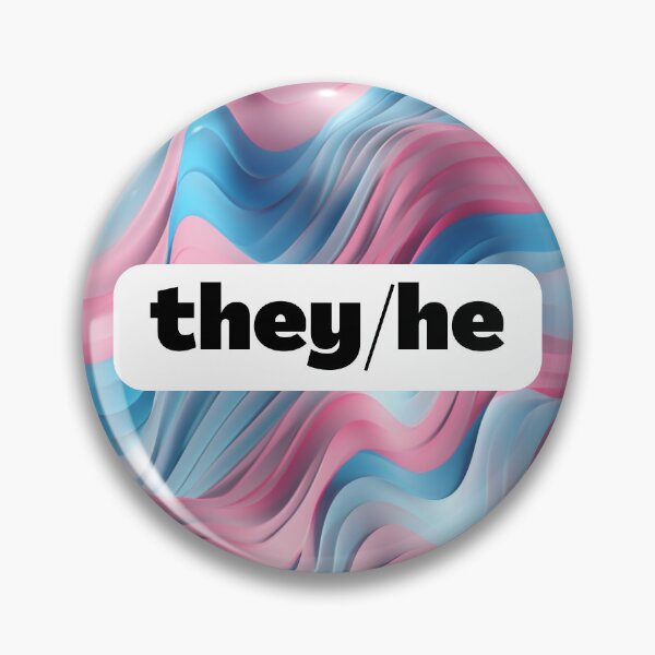 Item preview, They/He Pronouns on 3D Trans Flag Background designed and sold by semioddfinds.
