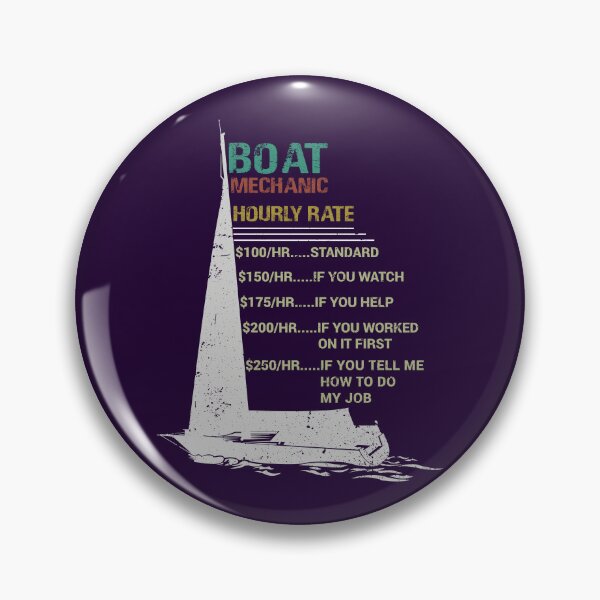 Item preview, Boat Yacht Mechanic Hourly Rate Funny Boat Repair Distressed Style designed and sold by niftee.