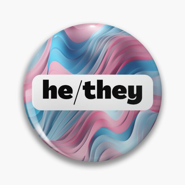 He/they with trans flag Pin for Sale by RandomlyRainbow