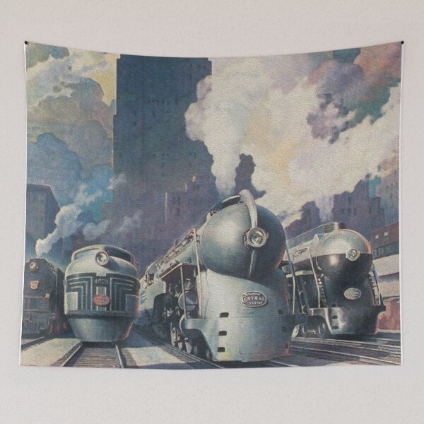 Item preview, New York Trains Vintage Poster designed and sold by vintagevivian.