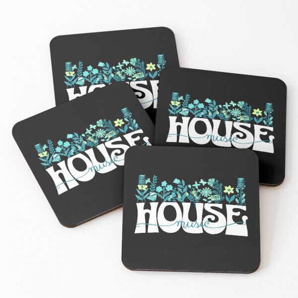 Item preview, HOUSE MUSIC  - In Full Bloom (white/lime/blue) designed and sold by Discothreadz.