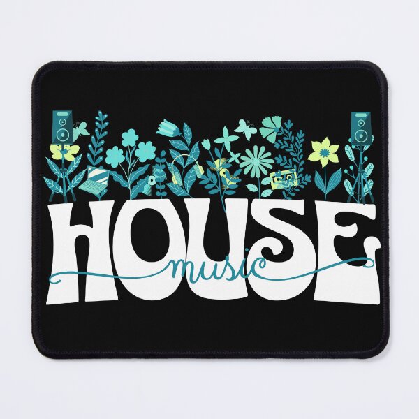 Item preview, HOUSE MUSIC  - In Full Bloom (white/lime/blue) designed and sold by Discothreadz.