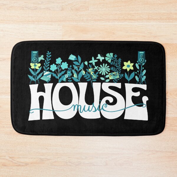 Item preview, HOUSE MUSIC  - In Full Bloom (white/lime/blue) designed and sold by Discothreadz.