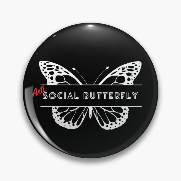 Item preview, Anti-Social Butterfly (white) designed and sold by Fandom8.