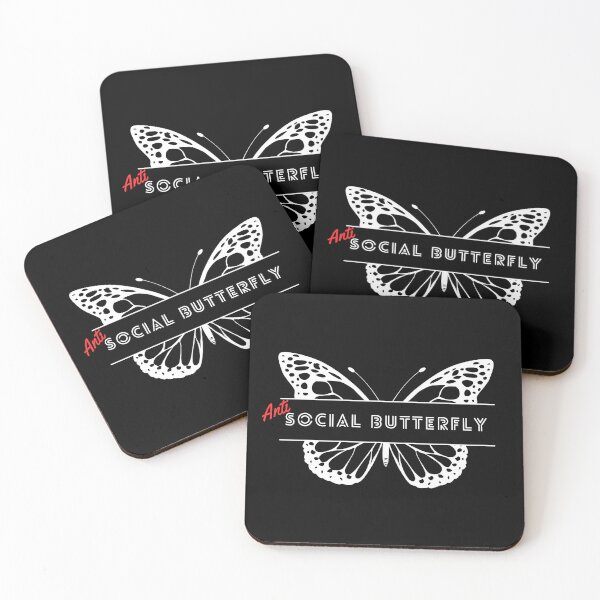 Item preview, Anti-Social Butterfly (white) designed and sold by Fandom8.