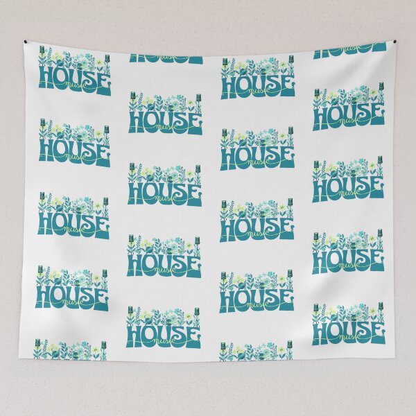 Item preview, HOUSE MUSIC  - In Full Bloom (blue/lime)  designed and sold by Discothreadz.