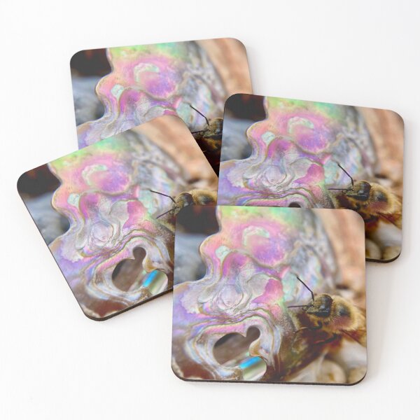 Item preview, Cute honeybee perched on an abalone shell shard designed and sold by Katrina Valuyeva.