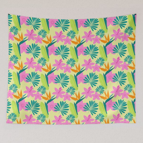 Item preview, colorful tropical flowers and leaf pattern designed and sold by SHOPingYOU.