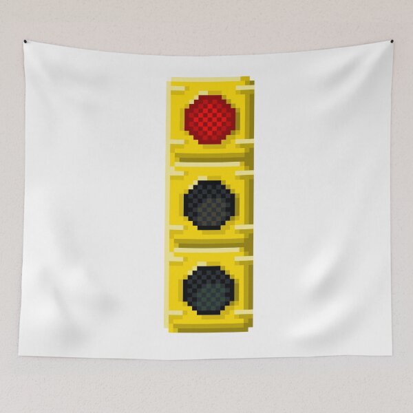 Item preview, Red Traffic Light Pixel Art | Street Theme Design designed and sold by anycolorart.