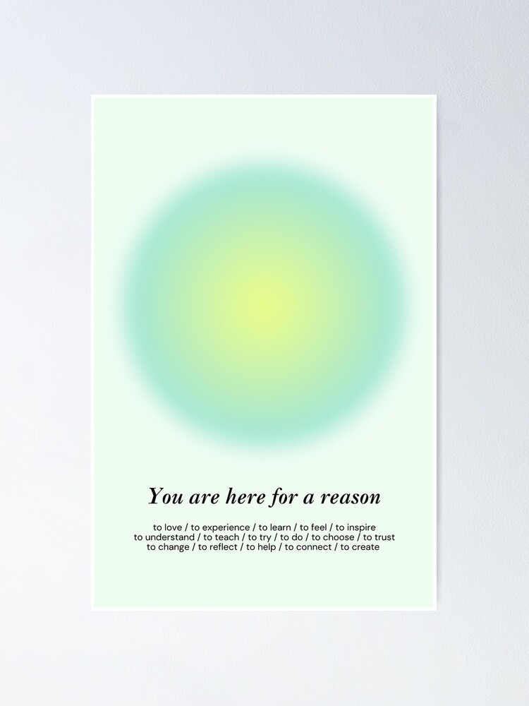 Aura Poster Retro Gradient Print Higher Self Affirmation 