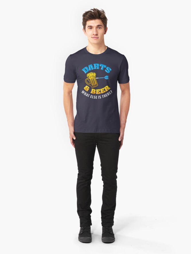 Alternative Ansicht von Darts & Beer What Else Is There? - Funny Dart Player Pun Gift Slim Fit T-Shirt