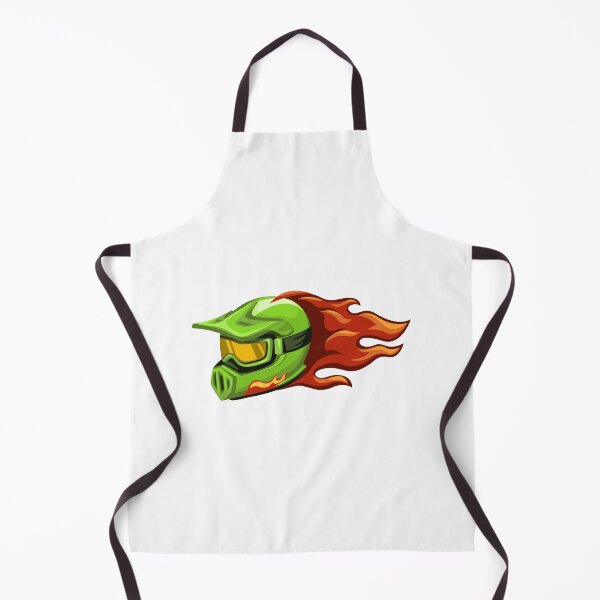 Item preview, Motocross Trail Helmet on Fire Mascot Symbol Cartoon illustration designed and sold by aryoyo.
