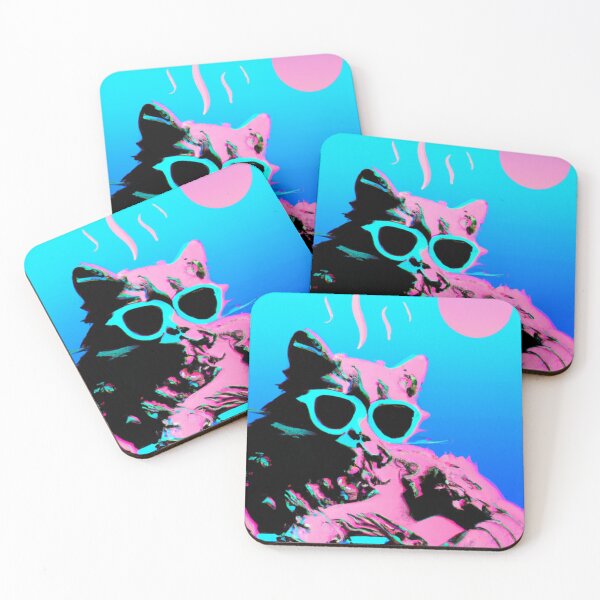 Item preview, vaporwave cat designed and sold by Lit_Creation ⭐️⭐️⭐️⭐️⭐️.