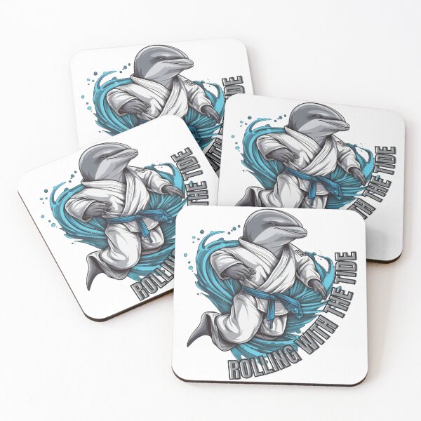 Item preview, Dolphin with a Blue Belt - BJJ - Rolling with the Tide designed and sold by CreativeMindGPT.