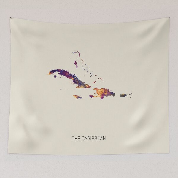 Item preview, The Caribbean Watercolor Map designed and sold by ArtPrints.