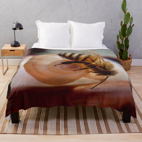 Item preview, Cute zen honeybee hugs an empty mystery snail shell designed and sold by Katrina Valuyeva.