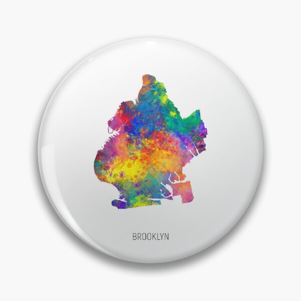 Artikelvorschau, Brooklyn New York Aquarellkarte entworfen und verkauft von ArtPrints.