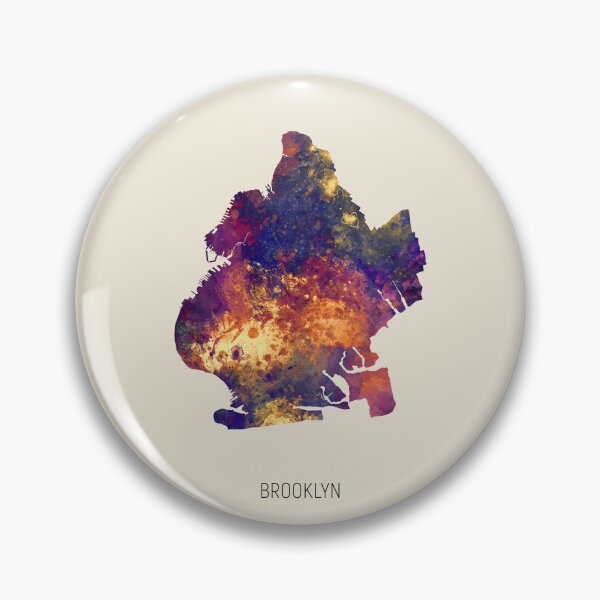 Artikelvorschau, Brooklyn New York Aquarellkarte entworfen und verkauft von ArtPrints.