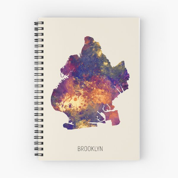 Artikelvorschau, Brooklyn New York Aquarellkarte entworfen und verkauft von ArtPrints.