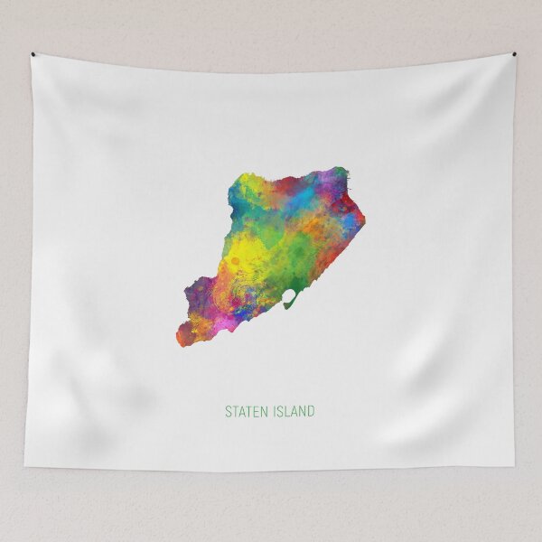 Item preview, Staten Island Watercolor Map designed and sold by ArtPrints.